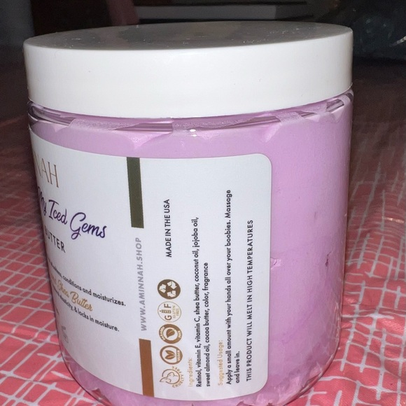 NEW, AMINNAH My Iced Gems Raspberry Vanilla Whipped Boob Butter Lotion, 8 oz - Picture 4 of 6